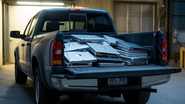 Мошенники украли у школьников Пермского края 844 ноутбука В Нижнем Новгороде задержали двух мужчин за кражу 844 ноутбуков предназначавшиеся для нужд школ Пермского края а также 107 телевизоров которые планировались к отправке в город Батайск Ростовской области для дальнейшей продажи Размер ущерба составил 98 млн руб сообщили в ГУМ МВД России по Нижегородской области Соучастники подыскивали в интернете объявления о потребности заказчика в доставке дорогостоящих грузов в регионы России Получив заказ фигуранты нанимали водителей представлялись заказчиком перевозок и заключали на них договоры Водитель загружал в автомобиль технику и получал накладные В пути подозреваемые звонили ему и сообщали новый адрес прибытия Нижний Новгород После этого водитель перегружал имущество в другую машину rbc perm