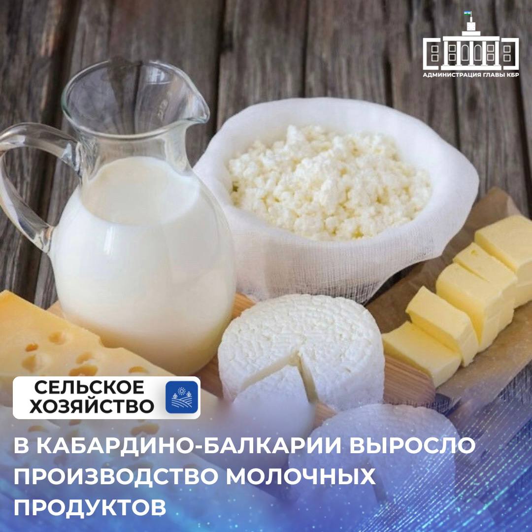 Молокоперерабатывающие предприятия Кабардино-Балкарии увеличили выпуск молочной продукции за первое полугодие текущего года. Так, в сравнении с шестью месяцами прошлого года выросло производство сливок почти на 10%, сыров и творога – на 4,4%, молока питьевого – на 24%, масла сливочного – на 19%.   Помимо этого, по таким позициям, как модифицированный крахмал, комбикорма, безалкогольные напитки, спирт этиловый, ликеро-водочные изделия, водка также отмечена положительная динамика.   Производство хлеба и хлебобулочных изделий, макарон осталось на уровне первого полугодия прошлого года.