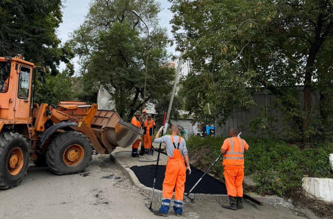 В разных районах Владивостока продолжается дорожный ремонт. Локально устраняют ямы и неровности в эти дни в районе Борисенко, 44, на Херсонской, Калинина, Лейтенанта Шмидта, Нестерова, Шилкинской, Тунгусской и 13-й Рабочей.    В работах заняты бригады муниципальной службы «Содержание городских территорий» и компаний-подрядчиков.    Минувшей ночью было снято больше 2 800 квадратных метров верхнего слоя асфальта в районе дома № 44 на улице Борисенко. Впереди – асфальтирование.    В числе адресов, где в последние дни также проводили ремонт дорог – это улицы Интернациональная, Окатовая, Зои Космодемьянской, Приморская, Борисенко, Шепеткова, Спиридонова, Фадеева, Анны Щетининой, Алеутская, Батарейная, Маковского, Бархатная, Западная, Пограничная, Баляевский мост и другие адреса.  #ремонт_дорог