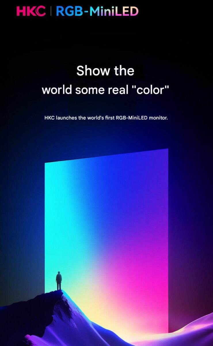 HKC анонсировала первый в мире монитор с экраном RGB mini LED В отличие от классических mini LED использующих только белую подсветку RGB mini LED использует красный зелёный и синий светодиоды в каждом блоке Благодаря этому достигается максимально точная цветопередача улучшается чистота света и оттенков возрастает контрастность и качество локального затенения На данный момент RGB mini LED используется в основном в телевизорах однако HKC анонсировала первый домашний монитор с такой подсветкой Полноценно о нем расскажут на CES 2026 Мой Компьютер