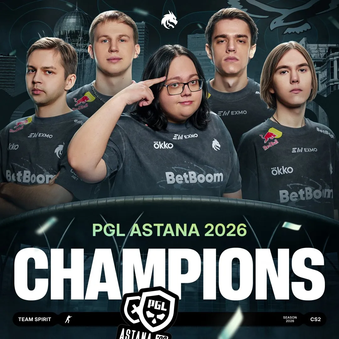 Российская команда Team Spirit выиграла турнир по CS2 в Астане В финале PGL Astana 2026 с призовым фондом 800 тысяч долларов российский коллектив обыграл Team Falcons со счетом 3 0 по картам Team Spirit за победу получит 256 тысяч долларов призовых Подписывайтесь на РИА Новости Спорт в Mакс