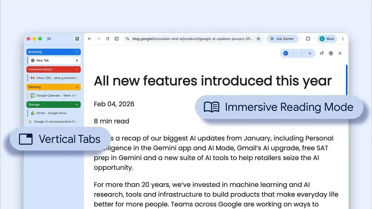 В Google Chrome появились вертикальные вкладки В браузере теперь можно перенести панель открытых страниц в левую часть экрана Новый формат решает главную проблему горизонтального дизайна заголовки сайтов остаются читаемыми даже если у вас открыты десятки вкладок Интерфейс легко адаптировать под себя При желании боковую панель можно сжать до минимума оставив только иконки сайтов чтобы освободить рабочее пространство   Функция полностью опциональна Для ее активации достаточно кликнуть правой кнопкой мыши по верхней панели и выбрать пункт Показывать вкладки вертикально Google разворачивает обновление постепенно settersmedia news