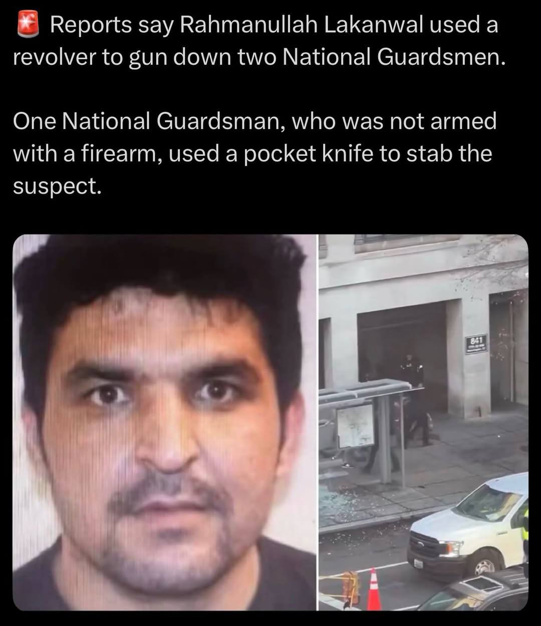 В центре Вашингтона недалеко от станции метро Farragut West произошла стрельба в результате которой были ранены два военнослужащих Национальной гвардии США Мужчина открыл огонь по военнослужащим патрулировавшим район рядом с правительственными зданиями Подозреваемый 29 летний афганский гражданин Рахманулла Лаканвал Лаканвал прибыл в США в 2021 году после вывода американских войск из Афганистана Он находился в стране под временным статусом позже с просроченными документами