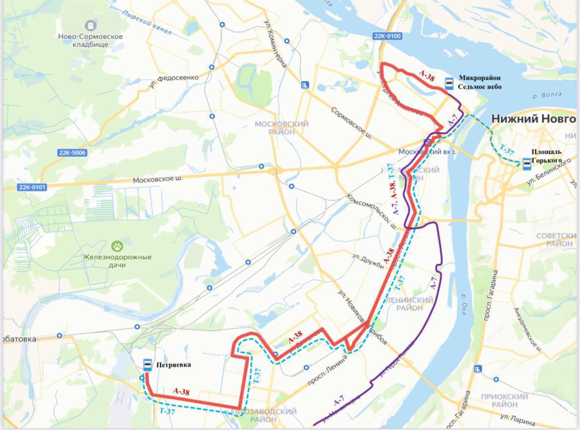 В Нижнем Новгороде маршруты автобусов А-38 и А-7 сделают более комфортными для пассажиров   Как сообщил губернатор Глеб Никитин, маршрут А-38 продлят от улицы Дьяконова и Строкина до станции Петряевка. С 27 декабря автобусы будут следовать от железнодорожной станции до Московского вокзала — по аналогии с автобусом Т-37, который отменят на этой неделе.  С 1 января автобусы А-7 будут ходить от станции метро Стрелка по улицам Советской и Чкалова. Это позволит пассажирам напрямую доехать до детской поликлиники №19 и роддома №4. Маршрут будет работать по брутто-контракту.   Правительство Нижегородской области    Подписаться   Прислать новость   ГТРК «Нижний Новгород» в VK