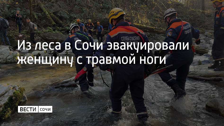 Во время прогулки по лесу в каньоне Царские ворота женщина подвернула ногу и вывихнула коленный сустав Она позвонила спасателям Дежурная смена спасателей поисково спасательного отряда 1 МКУ Служба спасения города Сочи отправилась к месту происшествия оказала женщине первую помощь и на носилках транспортировала ее через реку К месту также приехали спасатели ЮРПСО Совместными усилиями пострадавшую эвакуировали из леса и передали медикам сообщили в МКУ Служба спасения города Сочи Мы в MAX
