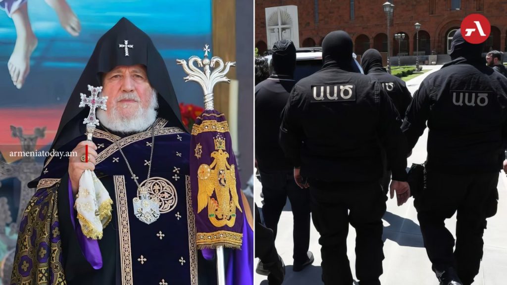 Католикос всех армян Гарегин II заявил в церковных кругах что не отречётся от Католикосата даже если ему придётся возглавлять Армянскую Апостольскую Церковь из тюрьмы Об этом сообщает газета Жоховурд со ссылкой на источники По информации издания Католикос подчеркнул готовность противостоять любому давлению включая возможный арест со стороны правоохранительных органов Подписаться на нас