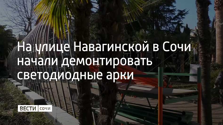 Светодиодные арки были установлены на улице Навагинской на деньги, вырученные от курортного сбора. Об этом рассказали в администрации курорта.  Появление конструкций в пешеходной зоне вызвало недовольство жителей. Они показались горожанам слишком громоздкими.  Демонтировать декоративные арки на центральной улице планируют в течение месяца.