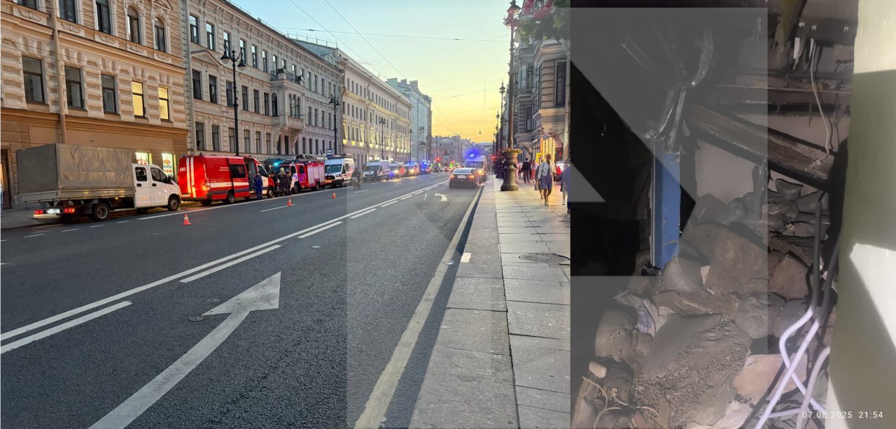 На Невском проспекте обрушилось перекрытие в историческом доме. Как сообщил источник РЕН ТВ, под завалами нашли тело мужчины.  В квартире на втором этаже здания 1898 года постройки в центре Петербурга во время ремонта рухнула часть межэтажного перекрытия площадью около 30 кв. м.  Под завалами обнаружено тело мужчины — предположительно, он выполнял работы в квартире. Эвакуация жильцов не проводилась, угрозы дальнейшего обрушения нет.  UPD: В здании работали четыре человека: двое успели выбежать, третий выпрыгнул в окно, а четвертый провалился вместе с обрушением.   Среди пострадавших есть погибший мужчина, которого извлекли из завалов, и ещё один с тяжелыми травмами — перелом ребер, пневмоторакс и перелом позвонков — он госпитализирован  в отделение реанимации.      МАХ  Отправить новость