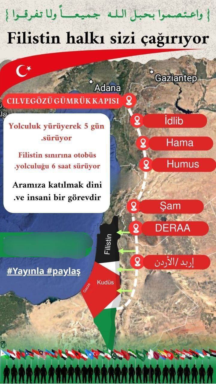 Объединённый караван к Газе стартует из Сирии и Турции 13 июня, в пятницу, с обеих сторон сирийско-турецкого пограничного перехода Баб аль-Хава стартует объединённый гуманитарный караван — «Прочная стена» из Сирии и «Стойкость» из Турции. Цель: мирный прорыв блокады сектора Газы выражение поддержки палестинскому народу и коллективная молитва в мечети аль-Акса в аль-Кудсе Иерусалиме . Организаторы подчёркивают мирный и гражданский характер инициативы. В заявлении говорится, что все участники призваны соблюдать порядок, уважать законы Сирии и Турции и не поддаваться на провокации. Участники на сирийской стороне разобьют лагерь у Баб аль-Хава, откуда колонна выдвинется в направлении города Даръа. Запланирована активная информационная кампания для привлечения внимания к гуманитарной катастрофе в Газе. Эта инициатива — часть международных усилий, чтобы заставить израильскую оккупацию снять блокаду с многострадальной Газы. Nasledie News