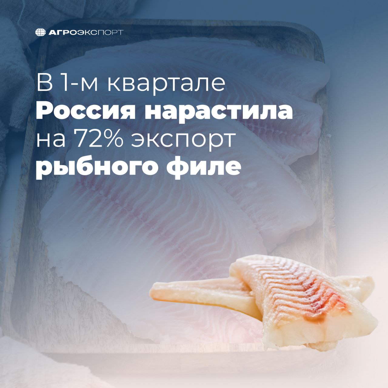 В 1-м квартале Россия нарастила на 72% экспорт рыбного филе По предварительным оценкам экспертов, в первом квартале 2025 года российский экспорт рыбного филе вырос на 72% по сравнению с аналогичным прошлогодним периодом и превысил 140 млн долл. В физическом выражении объем поставок увеличился на 61%, до 50 тыс. тонн. Основу российского экспорта в данном сегменте составляют филе и фарш минтая, на которые приходится чуть более 70% стоимостного объема в данной категории, а также филе трески 17% . В сравнении с первым кварталом 2024 года объем поставок филе минтая вырос на 85%, почти до 102 млн долл., а филе трески – на 51%, до 24 млн долл. «В начале 2025 года крупнейшими покупателями отечественного рыбного филе являлись Республика Корея и Китай. При этом за январь-март стоимостной объем экспорта данной продукции в Республику Корея вырос на 65%, а в Китай – в 2,5 раза», – отмечает руководитель Федерального центра «Агроэкспорт» Илья Ильюшин. Основу российских экспортных поставок рыбного филе, фарша и сурими составляет продукция из минтая, и увеличение ее экспорта в начале 2025 года связано с двумя основными факторами – ростом производства и благоприятной конъюнктурой на мировом рынке. Подробнее прочитать об экспорте рыбного филе, включая комментарии экспертов, можно на сайте «Агроэкспорта». код ТН ВЭД 0304 «Филе рыбное и прочее мясо рыбы» включает филе, фарш и сурими #агроэкспорт #рыбноефиле