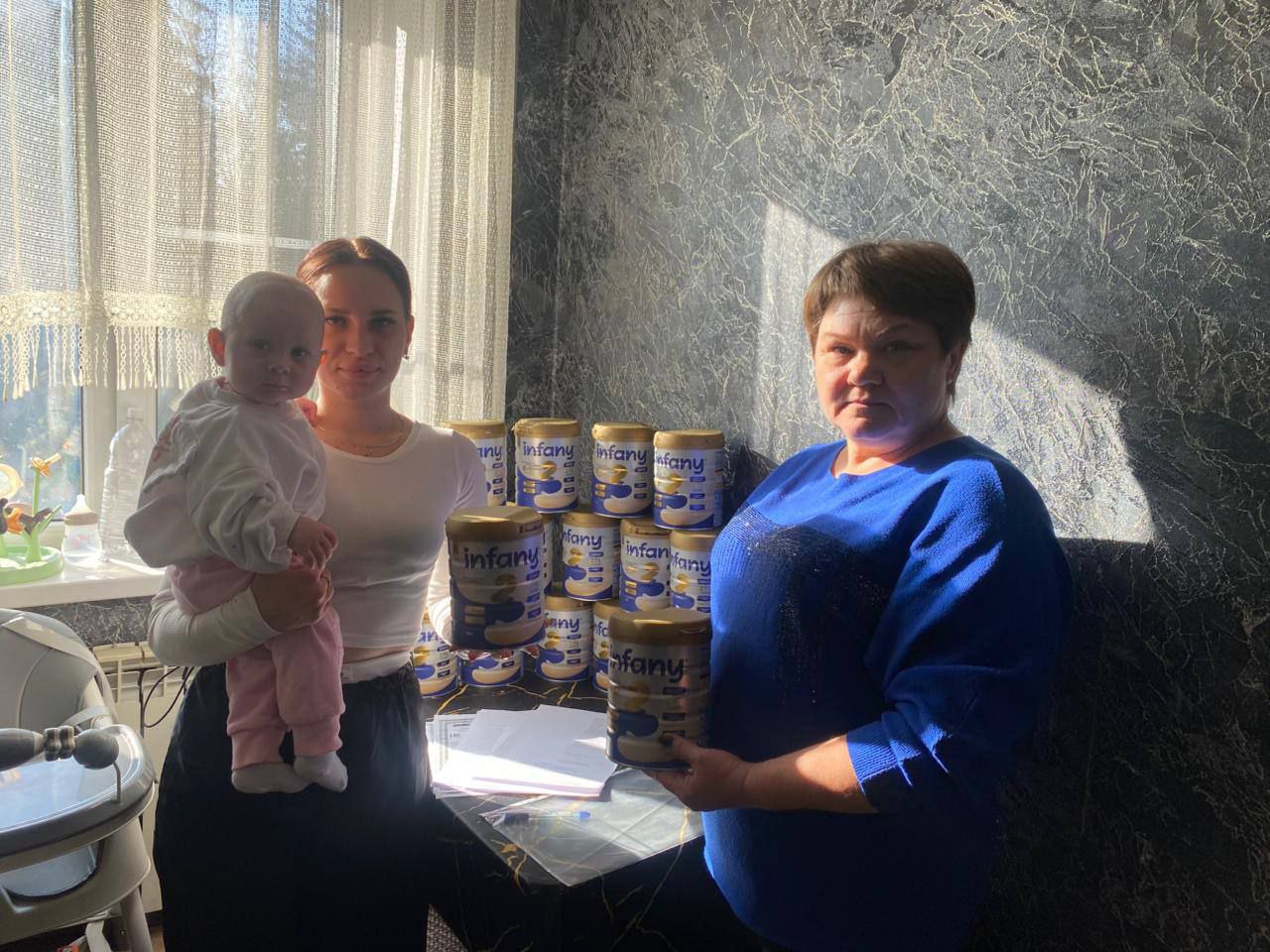 Мамы Предгорья получили детские смеси в рамках благотворительной акции Обнимаем заботой Многодетные и нуждающиеся семьи Предгорного округа получили помощь от Благотворительного фонда Примакова Е М детские молочные смеси Благотворительная акция Обнимаем заботой направлена на поддержку материнства и детства охватила уже семь регионов России в том числе и семьи пострадавших из приграничных регионов Всего отгружено более 360 тонн детского питания 24 тонны получили жители Ставропольского края Организаторы благотворительной акции искренне надеются что удастся не только помочь нуждающимся семьям но и донести до многих молодых родителей важность правильного и сбалансированного питания детей с раннего возраста А молодые родители получившие помощь искренне рады заботе об их детях По материалам КЦСОН