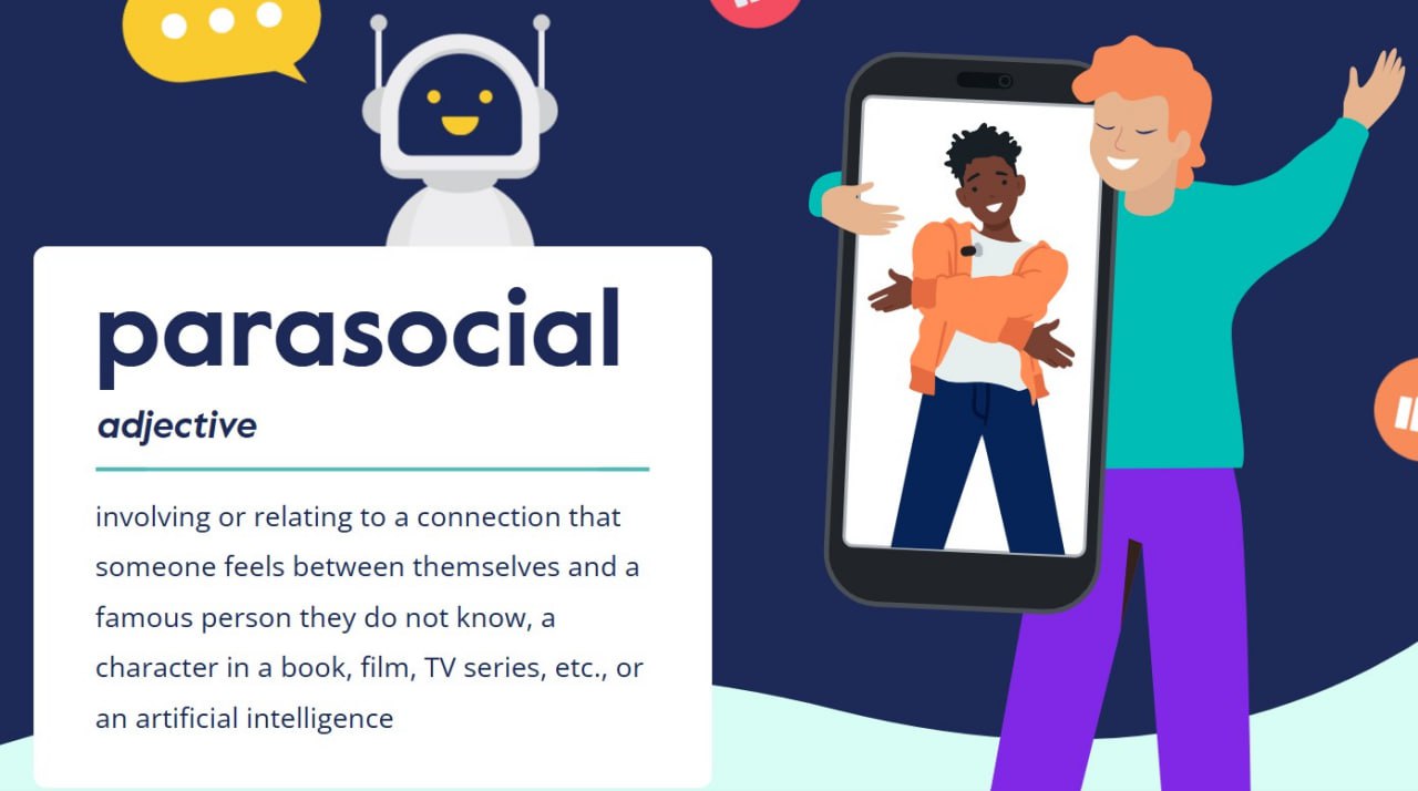 Словом года по версии Cambridge Dictionary стал термин парасоциальный Он описывает связь которую человек ощущает с известной личностью с которой на самом деле не знаком Популярность термина выросла благодаря соцсетям и ИИ компаньонам усиливающим ощущение близости к кумирам в том числе виртуальным Термин появился в 1956 году когда американские социологи наблюдали как телезрители вступают в парасоциальные отношения с экранными героями Сегодня слово широко используют для описания односторонних связей между людьми и знаменитостями или цифровыми персонажами К примерам парасоциального интереса относят связи пользователей с ИИ ботами которых они воспринимают как друзей или даже партнеров Термин вновь стал вирусным после того как блогер IShowSpeed назвал навязчивую поклонницу парасоциальным человеком номер один Впрочем парасоциальные связи порой принимают экстраординарные формы Так недавно японка вышла замуж за ChatGPT В список новых слов 2025 года также вошли skibidi delulu и tradwife   repost uz literally me Подписывайтесь на Repost Прислать новость