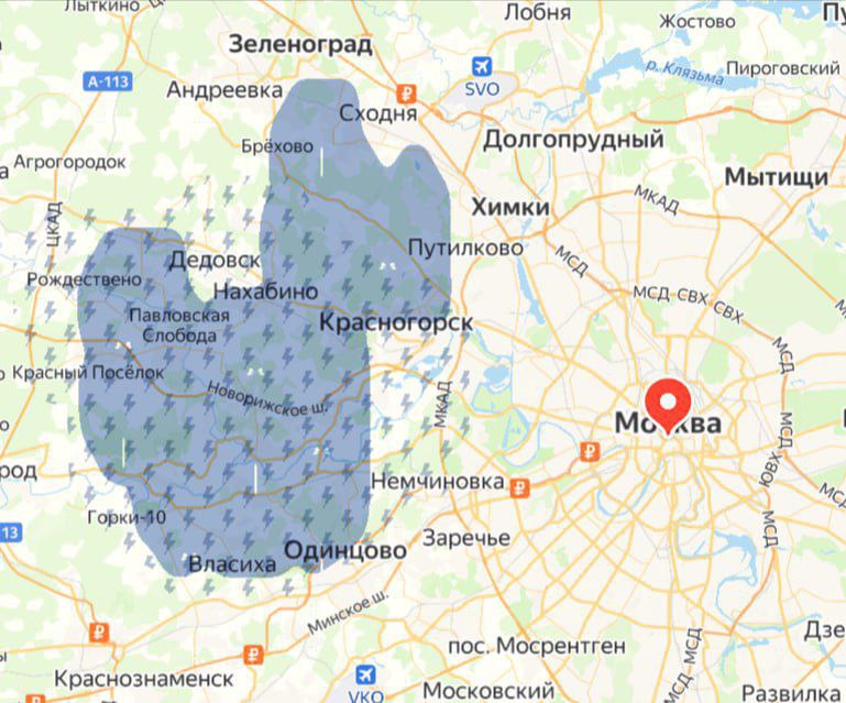 Гроза, дождь и сильный ветер ожидаются местами в Московском регионе в ближайший час и до конца суток.   В мэрии напомнили: нельзя укрываться в непогоду под деревьями и парковать под ними авто.
