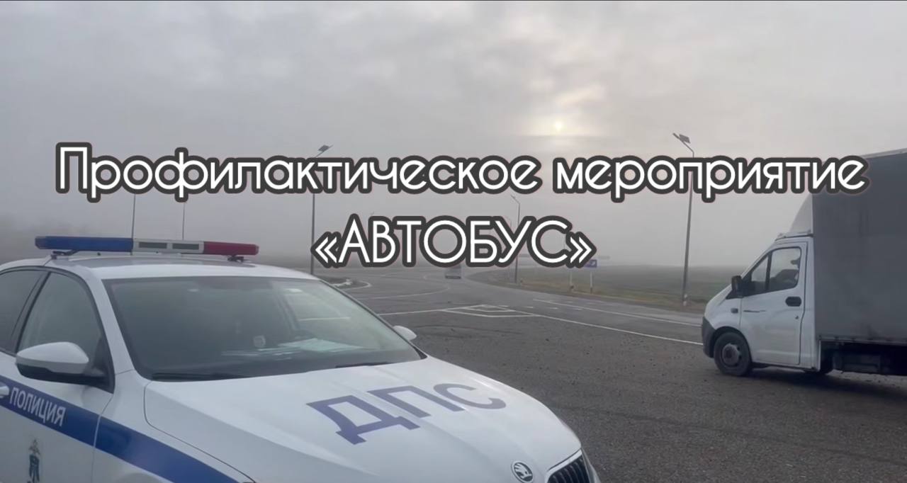 В рамках профилактических мероприятий "Автобус" Госавтоинспекция осуществляет контроль за пассажирским автотранспортом на дорогах региона.  С 1  1   по 1  3   января по всему краю Госавтоинспекцией организованы мероприятия по профилактике нарушений, допускаемых водителями пассажирского автотранспорта.  В ходе ежедневных рейдов автоиспекторы контролируют соблюдение ПДД водителями автобусов, наличие документации, необходимой для данного вида деятельности, техническое состояние транспортных средств, прохождение предрейсового медицинского осмотра водителей, условия перевозки пассажиров, багажа, а также соблюдение режима труда и отдыха водителями.