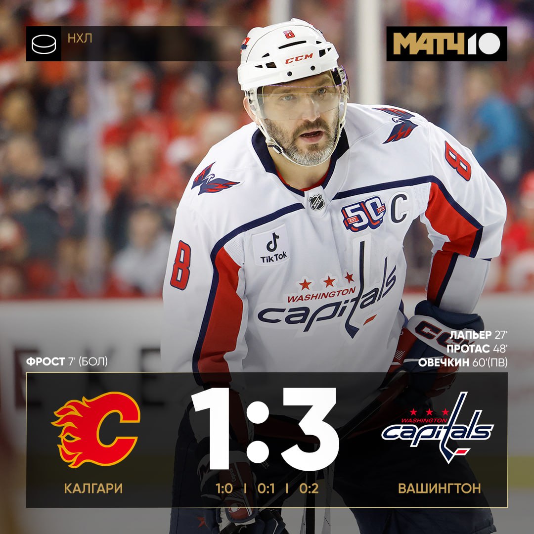 Овечкин забил впервые за шесть матчей Да на последней минуте Да в пустые И что Главное шайба номер 995 и победа над Калгари Ждём тысячу Match TV