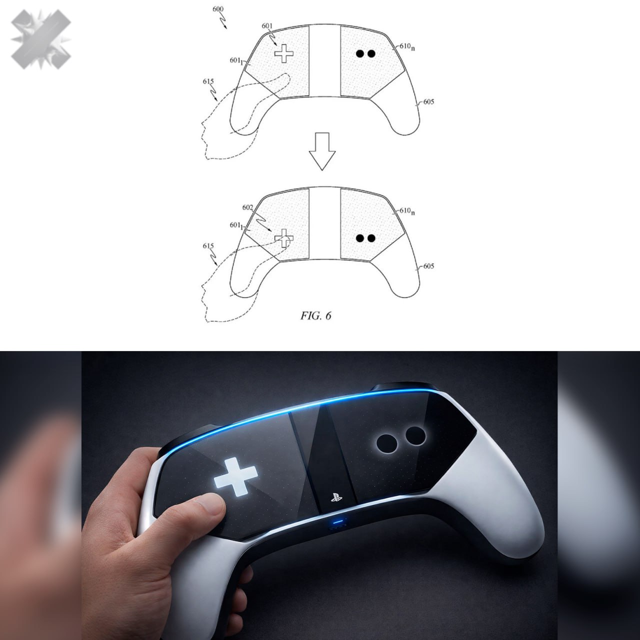 Геймпад PlayStation 6 может быть без кнопок Sony подала патентную заявку на геймпад вообще без кнопок только с сенсорной поверхностью А кнопки будут исключительно виртуальными   выглядит отлично а можно не трогать то что и так отлично работает НМШ