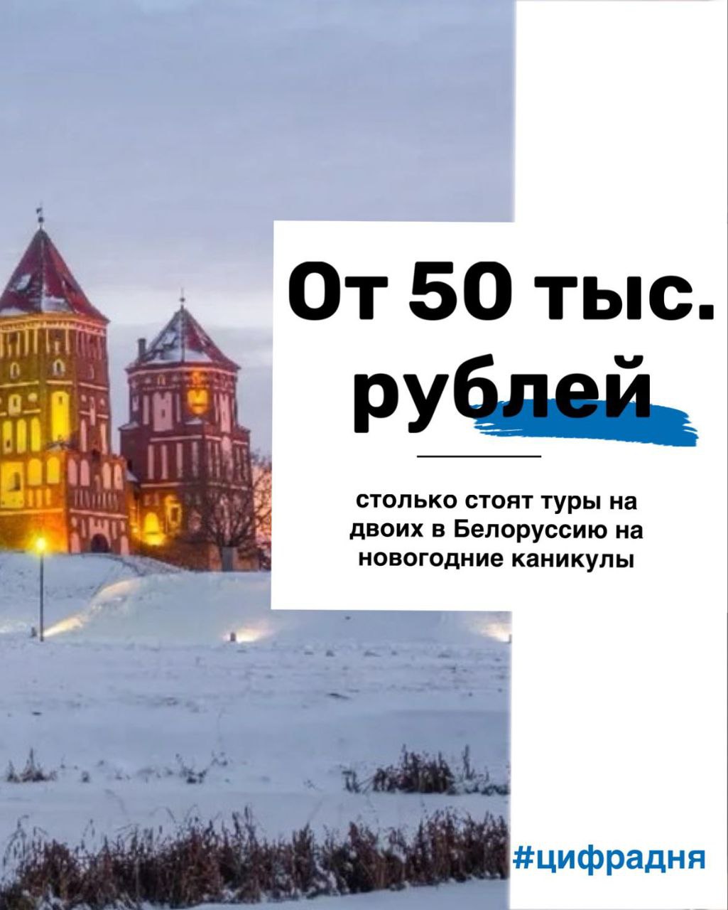Цифра дня По данным ведущих туроператоров текущий спрос на новогодние туры в Белоруссию значительно опережает прошлогодние показатели ЦифраДня atorus