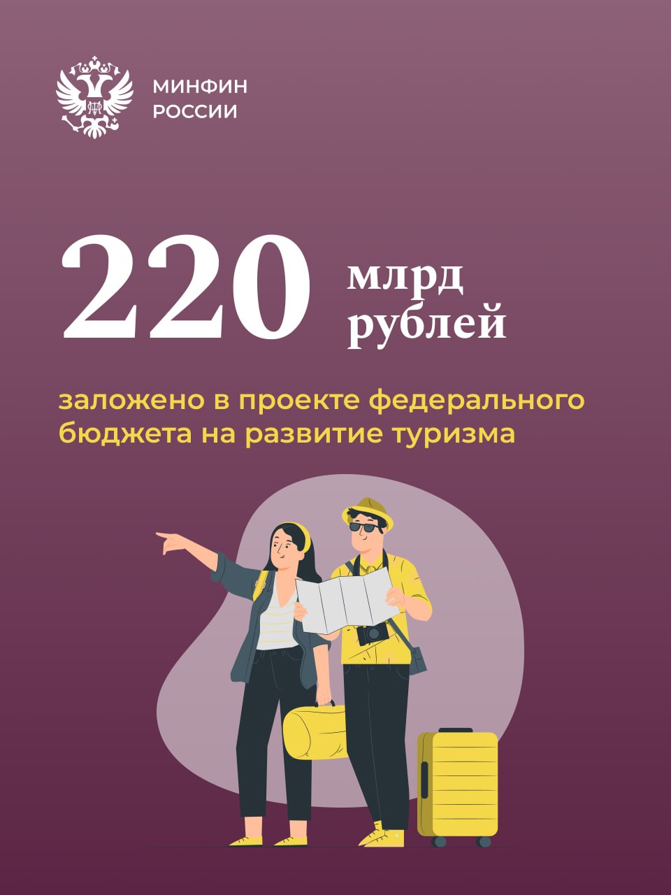 Минфин России VK Туризм одно из важнейших направлений финансирования из средств бюджета На реализацию одноименной государственной программы в будущей трехлетке планируется направить порядка 220 млрд рублей в 2026 году 60 8 млрд рублей в 2027 году 75 9 млрд рублей в 2028 году 83 6 млрд рублей Эти средства пойдут на развитие туристической инфраструктуры в регионах создание новых зон притяжения и продвижение действующих объектов Проект бюджета на 2026 2028 гг также содержит меры поддержки МСП как одного из ключевых драйверов российской экономики На федеральный проект Малое и среднее предпринимательство и поддержка индивидуальной предпринимательской инициативы на ближайшие три года заложено более 200 млрд рублей включая дополнительное финансирование около 40 млрд рублей Среди мер поддержки субсидии и программы льготного кредитования предоставление готовой инфраструктуры для развития бизнеса через строительство промышленных и технопарков гранты малым технологическим