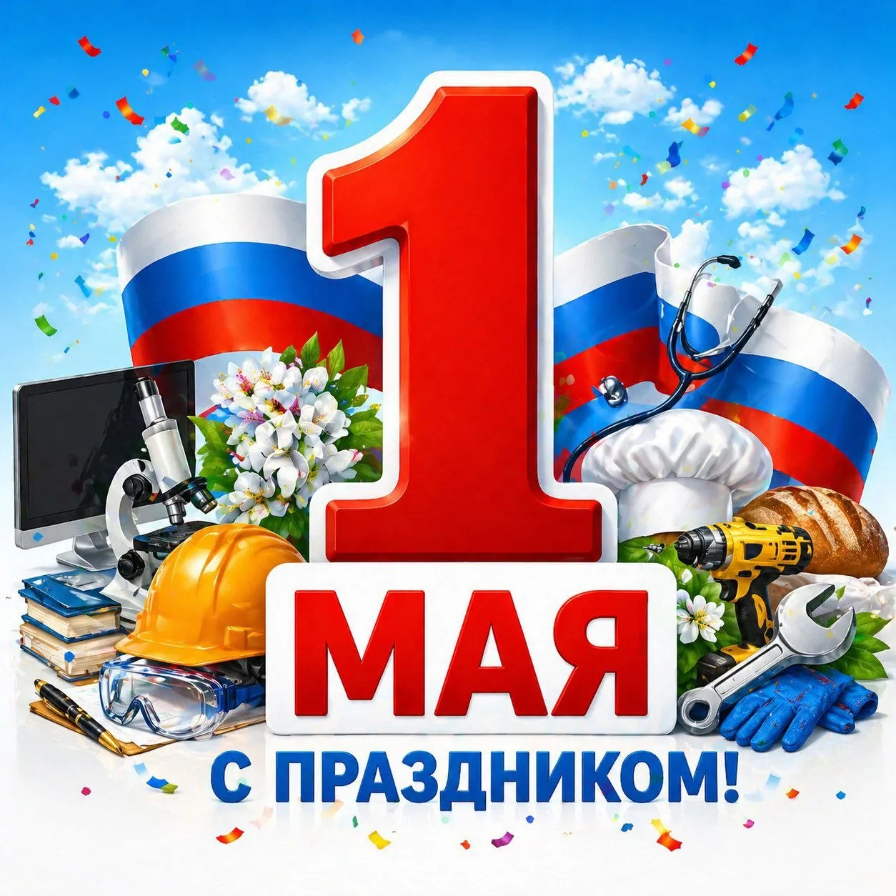С Днём Весны и Труда Поздравляем вас с 1 Мая Спустя десятилетия этот праздник остается символом созидания и уважения к труду каждого человека Поэтому выражаем благодарность за ваш каждодневный труд и от всей души желаем вам успехов в работе поддержки коллег и единомышленников энергии и сил для достижения новых целей Пусть ваш труд вдохновляет и радует вас приносит достаток и благополучие