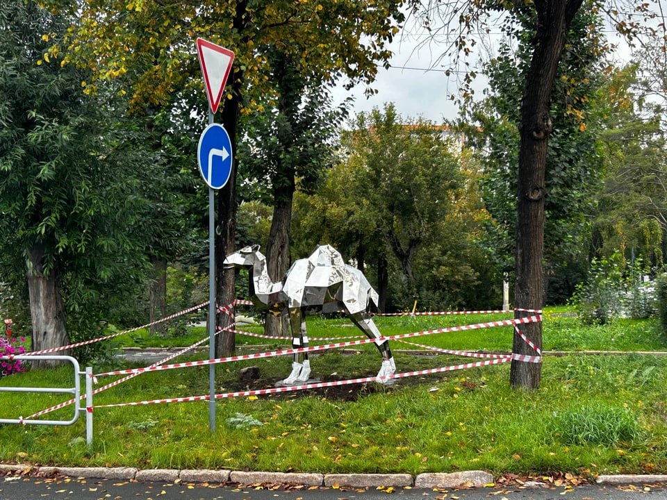 В центре Челябинска появился двухметровый зеркальный верблюд В Челябинске установили новую скульптуру Пересечение улиц Красной и Воровского теперь украшает внушительный блестящий верблюд Как пояснили в пресс службе мэрии двухметровый зверь с герба Челябинска сделан из нержавеющей стали Завтра площадку вокруг нового арт объекта посыплют мраморной крошкой и композиция приобретет завершенный вид Скульптура установлена по инициативе администрации Центрального района ко Дню города уточнили в мэрии   Подписаться на chelkp