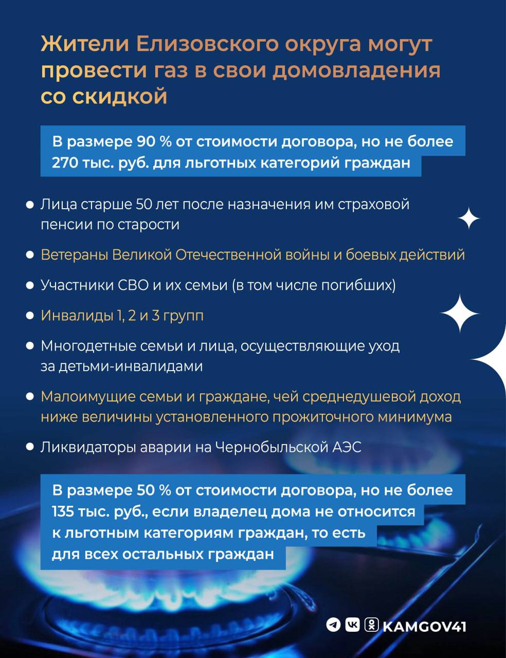 В Камчатском крае действуют существенные меры поддержки граждан при переводе домовладений на газовое топливо. В рамках программы президента РФ Владимира Путина в газифицированных населенных пунктах подведение газораспределительных сетей до границ земельных участков граждан производится без взимания платы. При этом введены меры поддержки населения на прокладку газовых сетей на участке, покупку и установку газового оборудования. С газом стало проще, конечно, меньше головной боли. Раньше я топил дровами и мазутом, а сейчас пользоваться гораздо проще и безопаснее – оборудование сертифицировано, опасности нет никакой. Также снизился счет за коммунальные услуги. Спасибо президенту за такую программу и за предоставленную возможность сэкономить на подключении, – отметил житель Елизова Алексей. С пообъектным перечнем домовладений, подлежащих догазификации, можно ознакомиться на сайте. #камчатка #камчатскийкрай #газификация #президентРФ