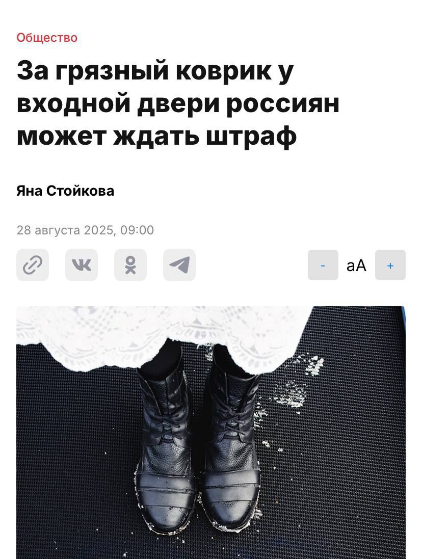 Россиян могут штрафовать за грязный коврик у входной двери напомнили юристы За нечистоплотность и нарушение санитарных норм имеют возможность взыскать до 2 тыс investingcorp