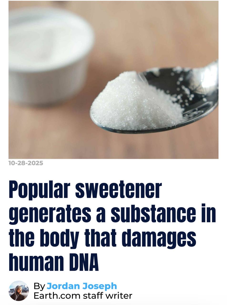 Сахарозаменитель признали ОПАСНЫМ для ДНК исследователи выяснили что при её распаде образуется соединение способное повреждать хромосомы Это вещество накапливается в организме и буквально рвёт цепочки ДНК повышая уровень генотоксичности в разы В составе сукралоза скрывается под маркировкой Е955 чаще всего встречается в диетических напитках и протеиновых батончиках DevHub