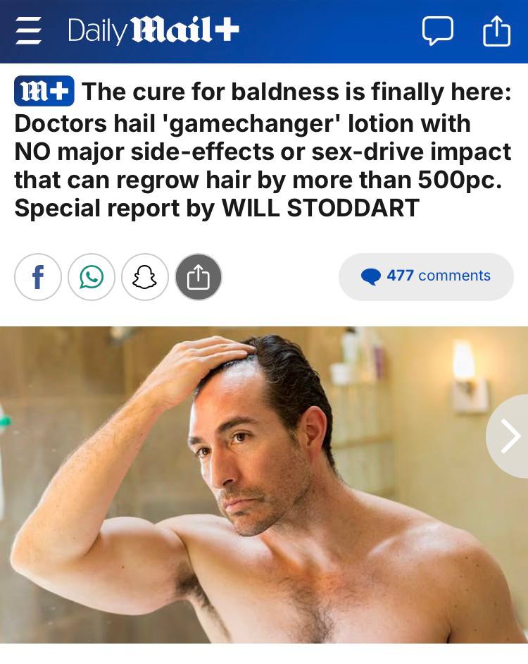 Победа над облысением всё ближе Лосьон класкотерон показал рост волос более чем на 500 за полгода у мужчин густота в проблемных зонах выросла в 5 раз Он действует прямо на фолликулы не влияя на весь организм Запуск препарата ожидается до конца 2026 года