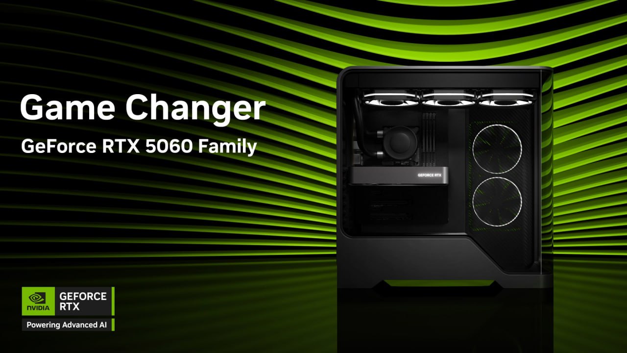 Игровая "затычка" Nvidia официально анонсировала видеокарту GeForce RTX 5060. Характеристики новинки: • 3840 CUDA-ядер; • Частота ядра — до 2,49 ГГц; • 8 ГБ GDDR7; • Частота памяти — 28 ГГц; • 128-битная шина; • Пропускная способность — 448 ГБ/с; • TDP 145 Вт. Для сравнения, характеристики RТX 4060: • 3072 CUDA-ядер; • Частота ядра — до 2,46 ГГц; • 8 ГБ GDDR6; • Частота памяти — 17 ГГц; • 128-битная шина; • Пропускная способность — 272 ГБ/с; • TDP 115 Вт. Согласно тестам Nvidia, в играх без использования многокадровой генерации прирост производительности по сравнению с предыдущим поколением составит около 20%. Старт продаж — 19 мая, цена — $299. #новости