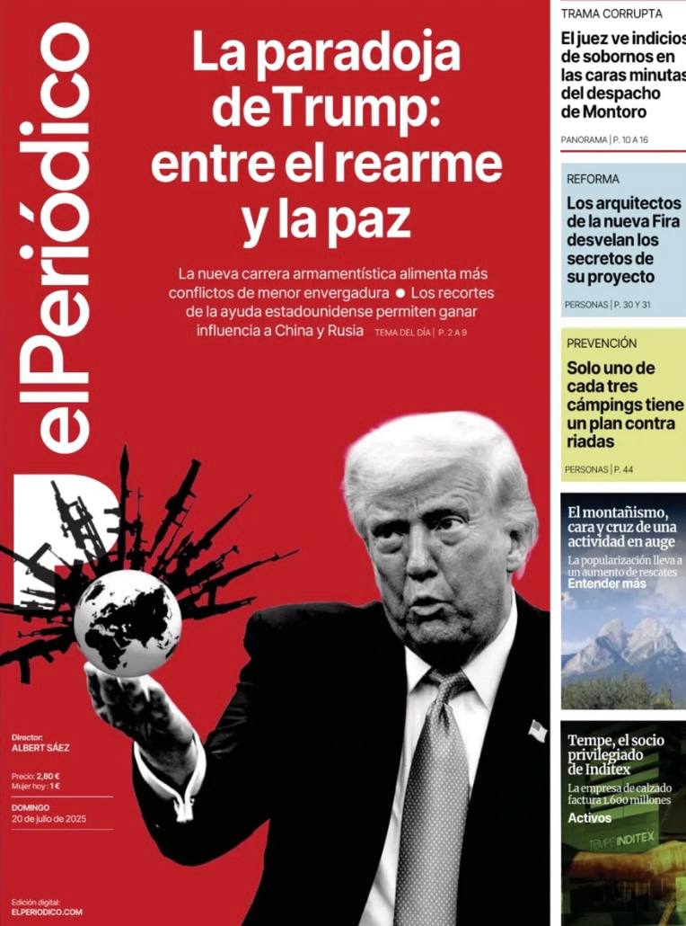 Испанская газета обсуждает "Парадокс Трампа", подчеркивая двойственность его внешнеполитической стратегии. С одной стороны, президент США известен своей агрессивной риторикой, а с другой - делает заявления о стремлении к миру.