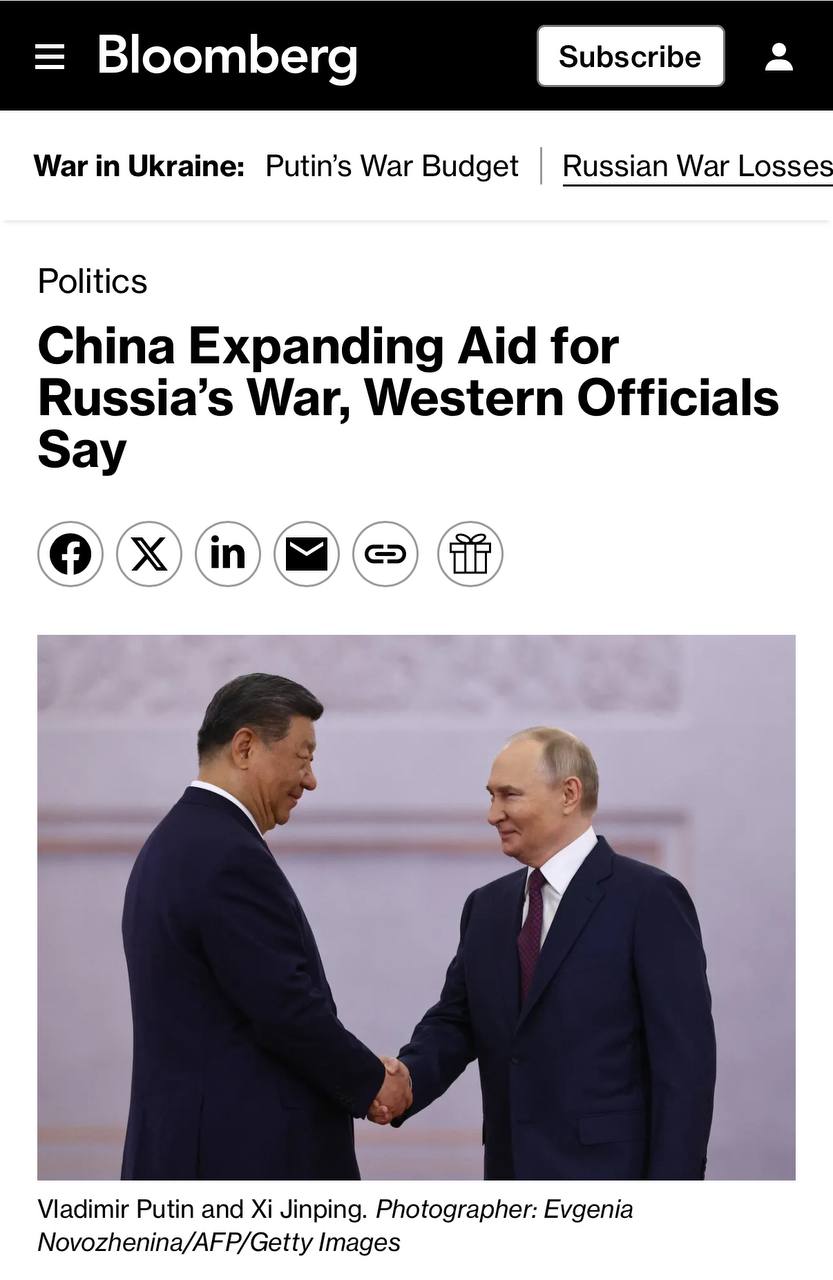 Китай продолжит углублять сотрудничество с Москвой Bloomberg Си Цзиньпин стал более настойчивым и уверенным в своей поддержке Владимира Путина и за последний год попытки европейцев убедить своих китайских коллег помочь положить конец войне стали более затруднительными отмечается в статье На Мюнхенской конференции канцлер Германии Мерц заявил что Берлин рассчитывает на то что Пекин использует свое влияние на Россию и подтолкнет Москву к прекращению войны Однако в 2025 году Пекин усилил поддержку России и вероятно в этом году продолжит углублять сотрудничество с Москвой отмечает издание Главное здесь Подписывайтесь
