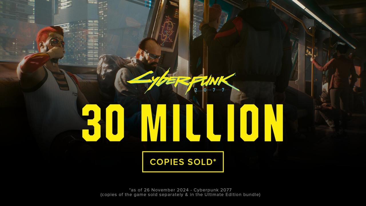 Продажи Cyberpunk 2077 превысили 30 миллионов копий, объявили в CD Projekt — за прошедший год общий тираж игры вырос на 5 миллионов.  А Phantom Liberty купили более 8 миллионов раз. При этом статистика по базовой игре и дополнению пересекается: обе цифры компания приводит с учетом продаж Ultimate Edition, куда входит и сама Cyberpunk 2077, и DLC.  А еще — по «Киберпанку» действительно делают новый анимационный сериал, подтвердила CD Projekt в своем финансовом отчете. Что это будет за проект и каким героям его посвятят, не уочняется, но шоу выйдет на Netflix, как и «Бегущие по краю», вышедшие пару лет назад.    «Кинопоиск   Игры»