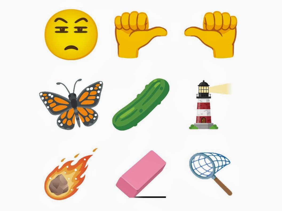 Apple добавит эмодзи прищуренного лица и маринованного огурца в iOS 27 Консорциум Unicode опубликовал предварительный список эмодзи из набора Emoji 18 0 который выйдет в сентябре 2026 года Прищуренное лицо Большой палец указывающий влево и вправо Маринованный огурец Маяк Ластик Сачок с ручкой Бабочка монарх Метеорит Ожидается что Apple добавит эти смайлики в конце 2026 или начале 2027 года в рамках одного из обновлений iOS 27 www iphones ru 1354304 новости iphonesru