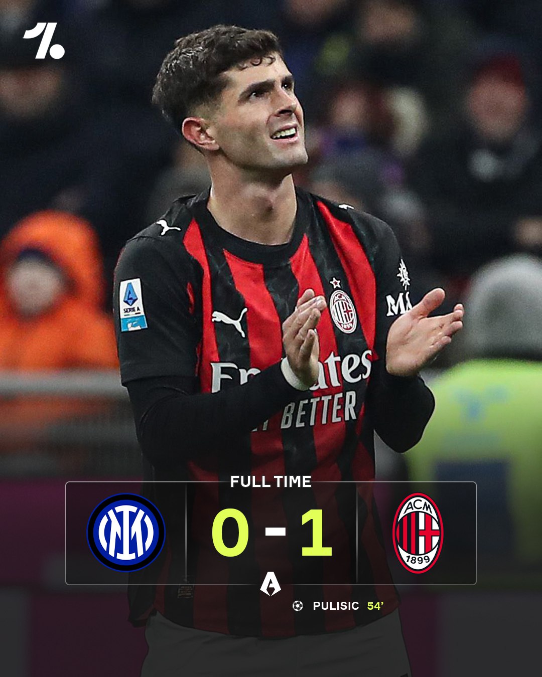 Милан побеждает Интер в дерби и поднимается на второе место в таблице Серии А