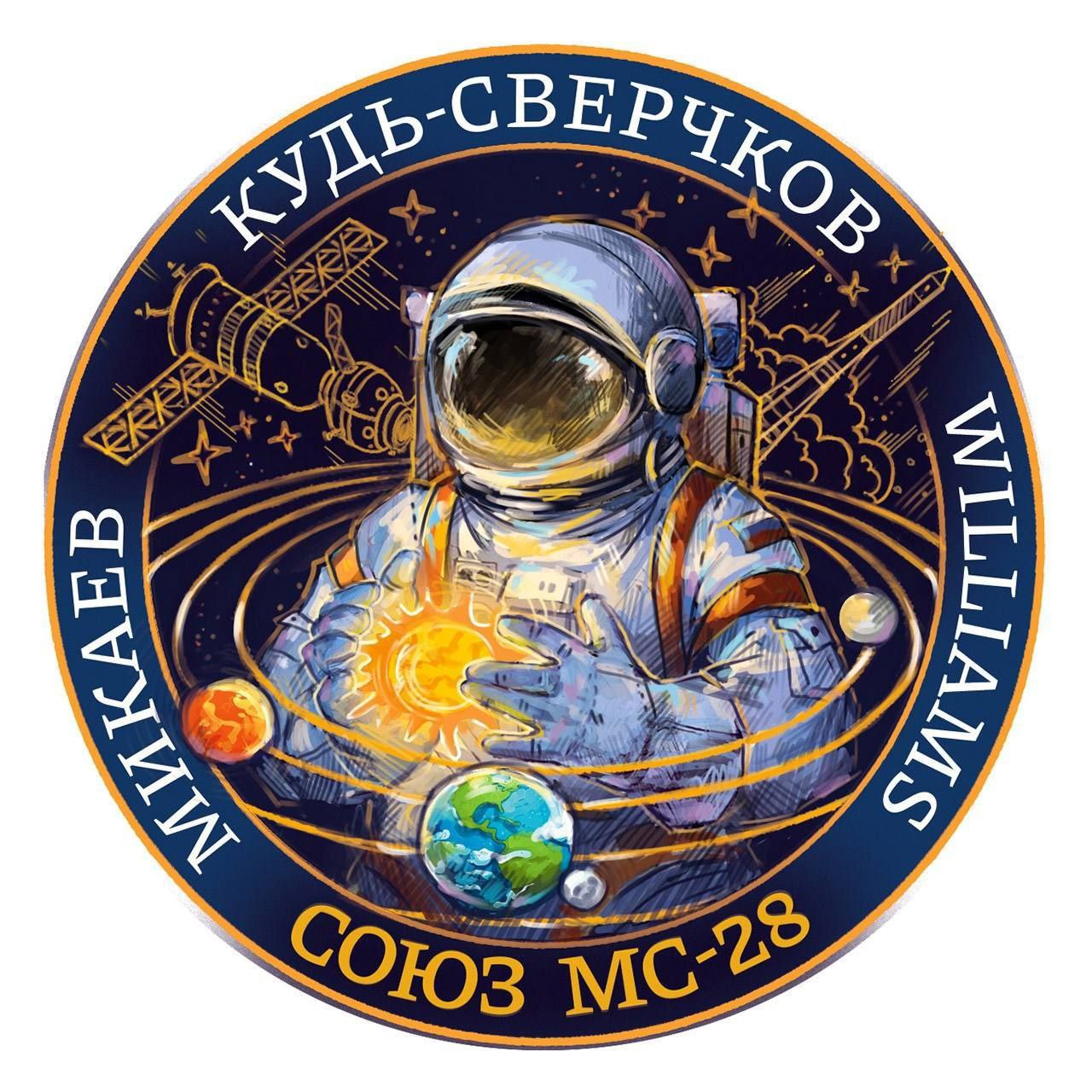 Народный шеврон авторства калужской художницы отправится на МКС 27 ноября Он станет одной из эмблем корабля Союз МС 28 Работа Ирины Киян стала победителем конкурса организованного Роскосмосом и компанией Триколор Фото Роскосмос Подпишись на ТАСС Наука