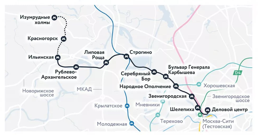 Кажется, в конце 2026 года поедем по первому участку Рублево-Архангельской линии метро.  Сергей Собянин сообщил, что участок от станции «Шелепиха» до «Бульвара Генерала Карбышева» построен уже на 50% и будет запущен в конце 2026 года.   «Проложены практически все тоннели, строятся станции. По планам и задачам, которые мы ставим перед строителями, этот участок должен быть запущен уже в конце 2026 года», — сказал Собянин.  Напоминаем, новая Рублево-Архангельская линия с 12 станциями пройдет от «Москва-Сити» до Красногорска.       Прислать новость