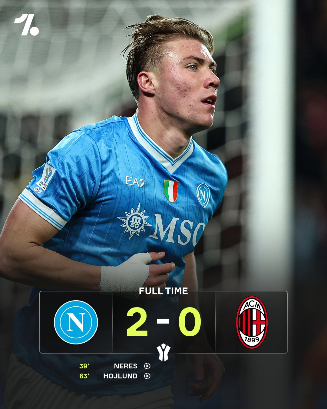 Наполи уверенно обыграл Милан и стал первым финалистом Суперкубка Италии Второй определится завтра в матче между Болоньей и Интером