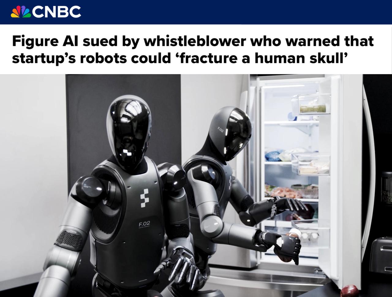 Производитель гуманоидов Figure уволил главу безопасности после его отчёта на тестах робот пробил дверь холодильника и по оценке инженера робот может проломить человеку череп Парень пошёл в суд Компания обвинения отрицает и заявляет что уволила его за плохую работу мы кажется только что узнали бета версию будущего concertzaal