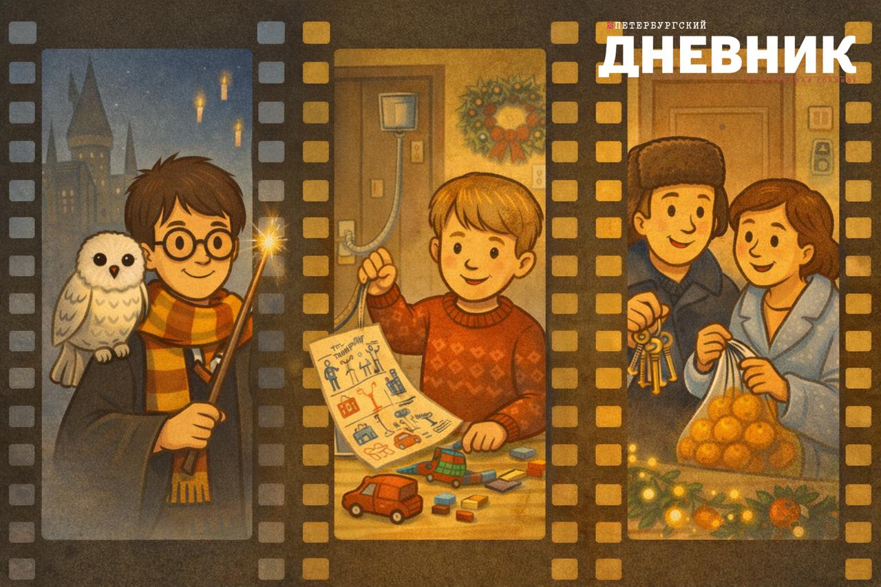 Названы самые популярные новогодние фильмы у россиян Россияне чаще всего ассоциируют Новый год с просмотром кино Лидером зрительских предпочтений остаётся франшиза Гарри Поттер В тройку самых любимых праздничных фильмов также вошли Один дома и Ирония судьбы или С лёгким паром В числе других популярных картин Реальная любовь Гринч Отпуск по обмену а также советские и российские фильмы Чародеи Морозко и Карнавальная ночь Без какого фильма у вас не начинается Новый год   Ирония судьбы или С лёгким паром Гарри Поттер Один дома Другой фильм напишу в комментариях Фото DALL E Подписаться на Петербургский дневник в МАХ