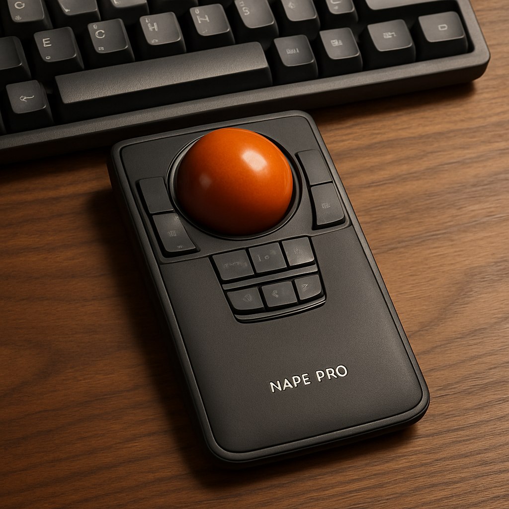 Keychron представила свой первый трекбол Nape Pro который стал настоящей сенсацией на CES Устройство обладает тонким дизайном и предлагает уникальные возможности размещения его можно использовать как традиционный трекбол с правой или левой стороны клавиатуры или же расположить прямо перед собой не отрывая рук от клавиш Это делает Nape Pro похожим на гигантский TrackPoint от Lenovo который обычно встречается на ноутбуках ThinkPad С помощью этого трекбола можно легко управлять курсором поворачивать ротационное колесо или нажимать одну из шести программируемых кнопок PRO AI OFFICIAL