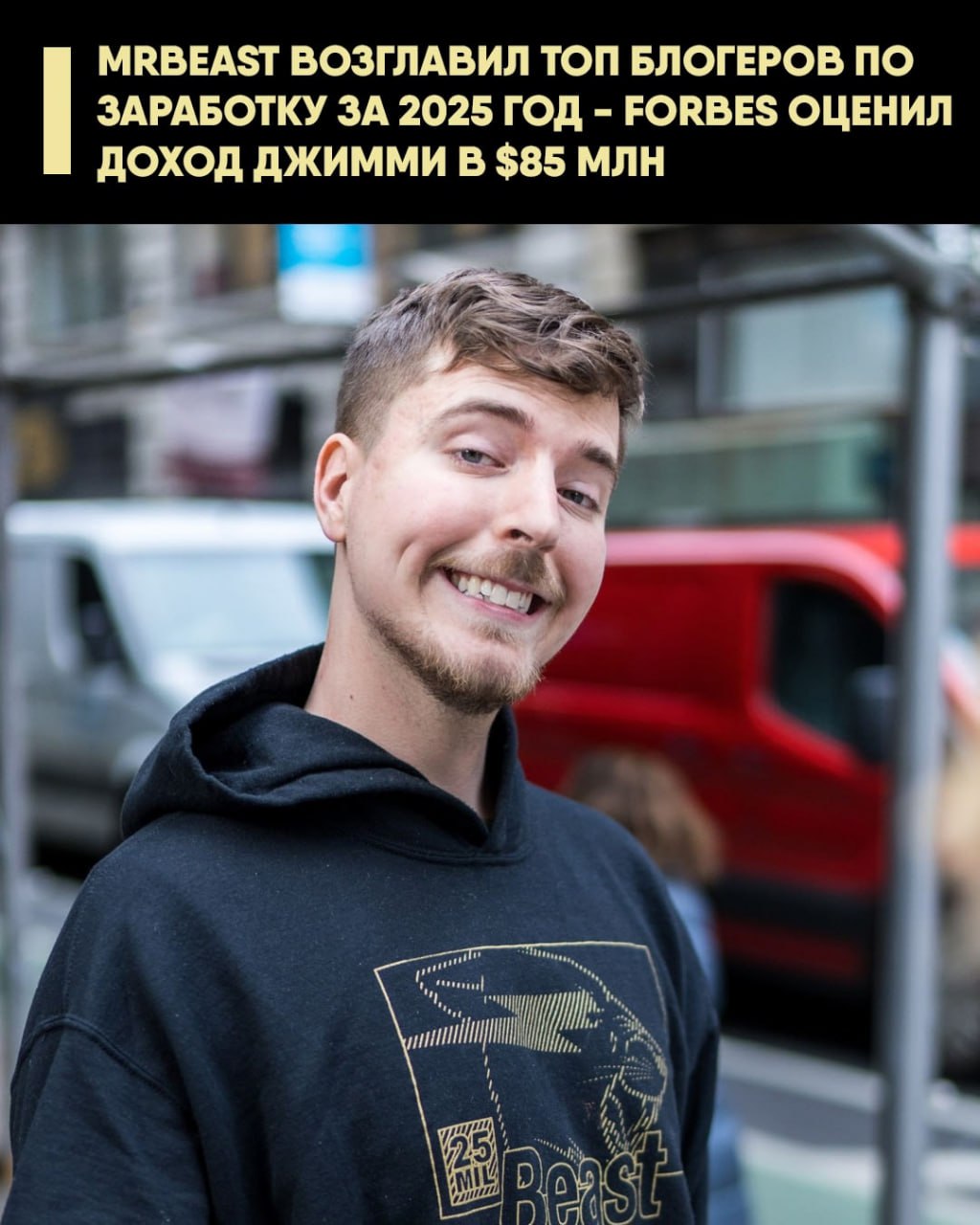 По данным аналитиков, YouTube-блогер MrBeast Джимми Дональдсон стал самым высокооплачиваемым видеокреатором начала года с доходом $85 млн. На втором месте — Дхар Манн $56 млн , замыкает тройку Джейк Пол с $40 млн.