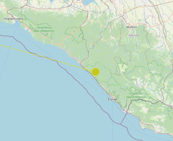 Землетрясение произошло в Сочи Толчки магнитудой 4 1 появились после 13 00 на глубине 10 километров сообщил европейский сейсмологический центр 0 Подписаться на РИА Новости Крым в Telegram MAX VK