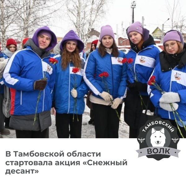Снежный десант снова в регионе С 2 по 15 февраля более 100 бойцов студотрядов будут работать в 9 округах Тамбовской области Они помогут пожилым ветеранам и семьям участников СВО с уборкой снега благоустройством и другими бытовыми задачами Также добровольцы проведут уроки в школах и приведут в порядок памятные места Акция проходит с 2019 года объединяя патриотизм и добрые дела Тамбовский волк Тамбовский волк в MAX
