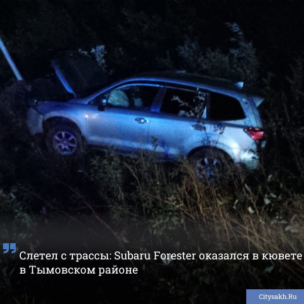 Ночное ДТП произошло 3 августа на 500-м километре автодороги Южно-Сахалинск — Оха. Водитель автомобиля Subaru Forester не смог удержать машину на трассе.