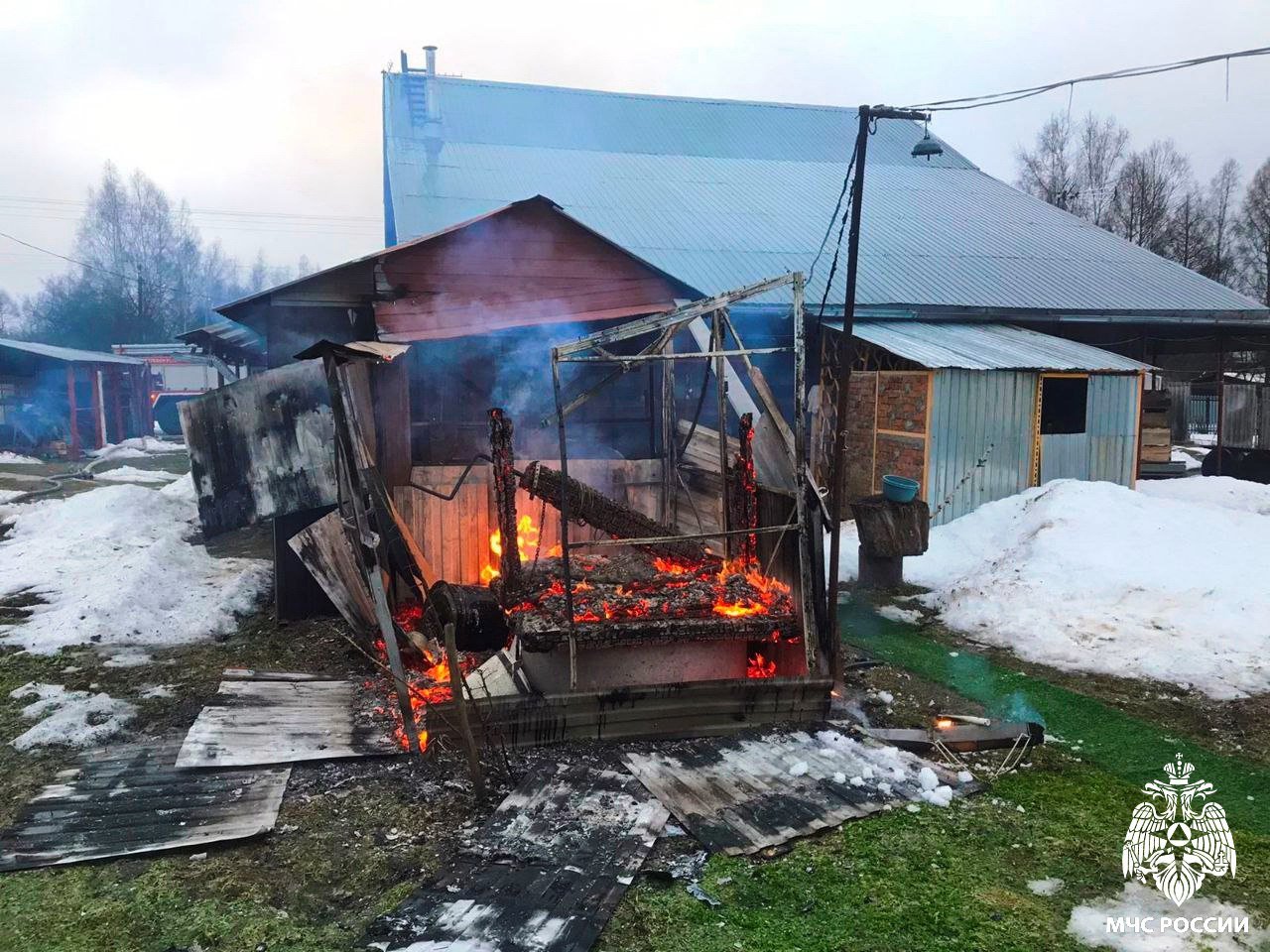 Вовремя увидели и вызвали помощь  Вчера в селе Семлево Вяземского района произошло возгорание домика для колодца, которое заметили соседи по участку и сообщили в пожарную охрану. 6 специалистов МЧС России на 2 автоцистернах успешно ликвидировали пожар. Предполагаемой причиной возгорания стало короткое замыкание электронасоса, находившегося внутри постройки. Угрозы другим строениям не было, пострадавших нет.   МЧС России напоминает: - следи за исправной работой электрооборудования, - своевременно устраняй поломки.    - какой ужас   - спасибо пожарным за работу    #МЧСРоссии #Пожар