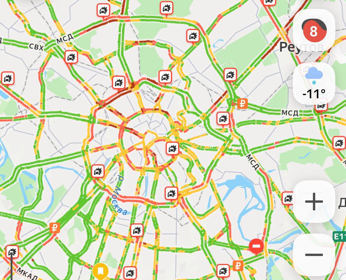 8 балльные пробки уже сковали Москву из за снегопада К 18 00 ожидаются 10 баллов investingcorp