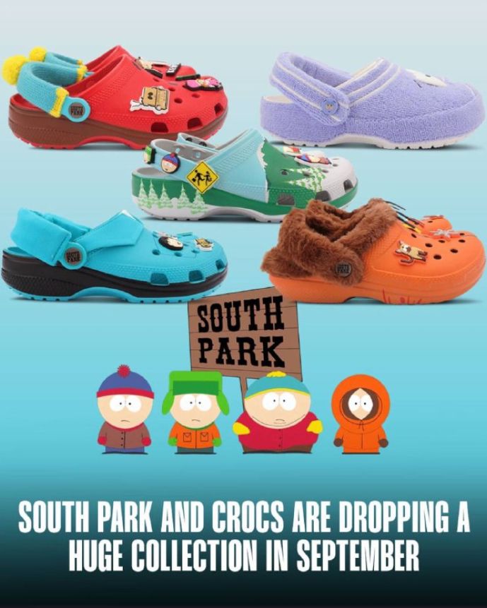 Новые кроксы Скоро в продажу поступит уникальная коллекция кроксов от Crocs в сотрудничестве с Южным парком В линейке будут представлены модели с Картманом меховым Кенни Рэнди и махровым Полотенчиком а также общая версия с персонажами сериала Ожидается старт продаж 12 сентября Фаза Лейнинга