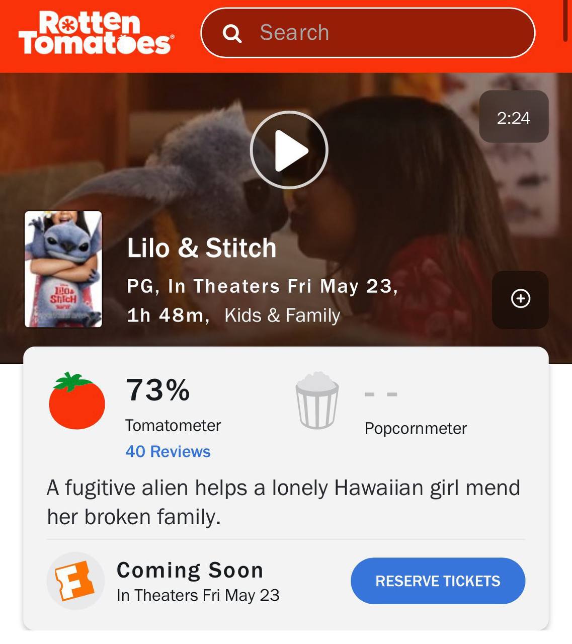 Критики неоднозначно отзываются о ремейке «Лило и Стич». На Rotten Tomatoes у фильма 73% положительных рецензий. Многие утверждают, что картина потеряла ту самую магию, ради которой многие собираются на премьеру. The Guardian вовсе похоронили фильм, назвав это ненужным ремейком Disney: «В общем и целом, в фильме едва ли найдется хоть одна удачная шутка, которая не была испорчена. И едва ли найдется хоть один трогательный момент, который не был бы более пресным», — критик издания. Как показывает практика с фильмом по Майнкрафту, отзывы критиков могут отражать субъективное мнение, пока премьера спокойно бьет всевозможные рекорды по сборам. Так что ждём, коллеги. В Москве уже можно купить билеты на сеансы 24 мая.