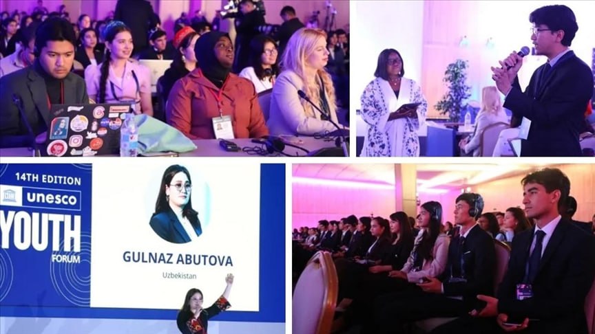 В Самарканде проходит XIV Молодежный форум ЮНЕСКО В городе Самарканде в Узбекистане проходит XIV Молодежный форум ЮНЕСКО В работе форума организованного совместно с правительством Узбекистана принимают участие около 150 молодых лидеров из почти 140 стран мира сообщает пресс служба ЮНЕСКО Мероприятие стартовавшее 27 октября и продолжающееся сегодня 28 октября проводится непосредственно перед Генеральной конференцией ЮНЕСКО Центральная тема форума Климатические действия и социальные последствия особенно для молодежи отражает глобальный призыв молодых лидеров борьба с изменением климата не терпит отлагательств Подробнее на нашем сайте v aa com tr 3728433 24 7 в сутки с Агентством Анадолу