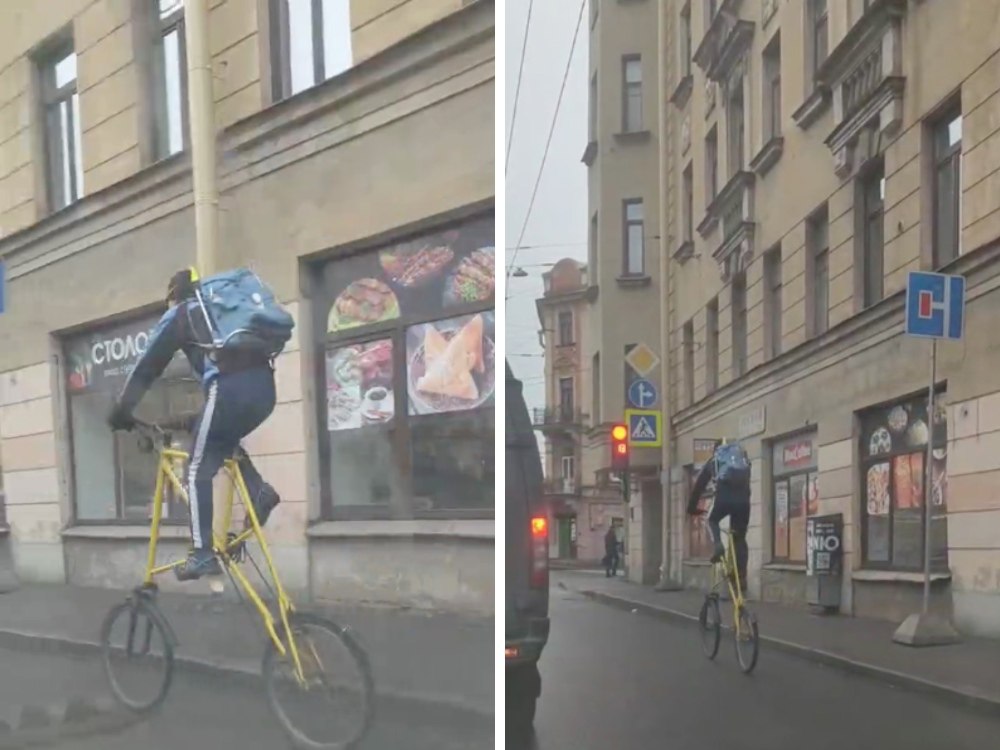 В Петербурге заметили креативного велосипедиста, который подготовился к очередной зиме с грязевыми лужами и труднопроходимыми сугробами.   Подписаться   Новости СПБ